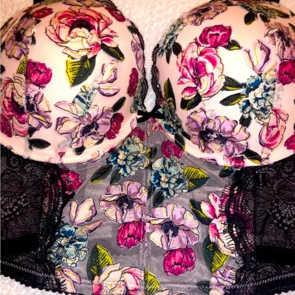 NWT Victoria’s Secret’s 38DD Very Sexy Floral Embroidery Push-Up Padded Bustier